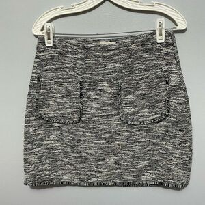 LOFT Tweed Fringe Mini Skirt Women with a bit of color size S